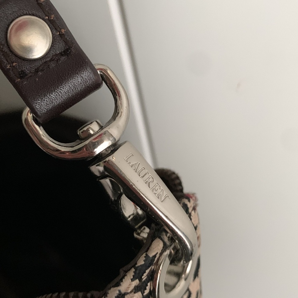 Lauren Ralph Lauren Houndstooth Shoulder‎ Bag - Picture 4 of 7